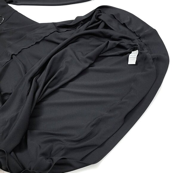 Talbots Petites Women's Black Fit & Flare Midi Dress Bead Neckline Waist Size 12 - Picture 9 of 16